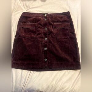LOFT Womens 4 Corduroy Mini Skirt Cotton